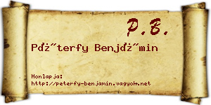 Péterfy Benjámin névjegykártya