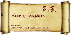 Péterfy Benjámin névjegykártya