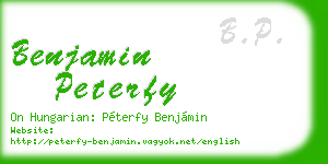 benjamin peterfy business card